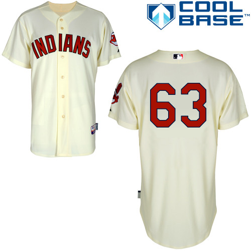 Nick Maronde #63 MLB Jersey-Cleveland Indians Men's Authentic Alternate 2 White Cool Base Baseball Jersey
